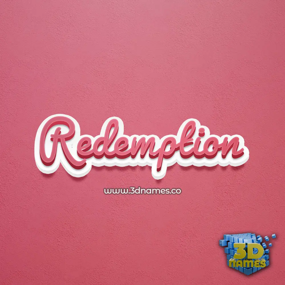 redemption in Red Scribble style - 3D name wallpaper