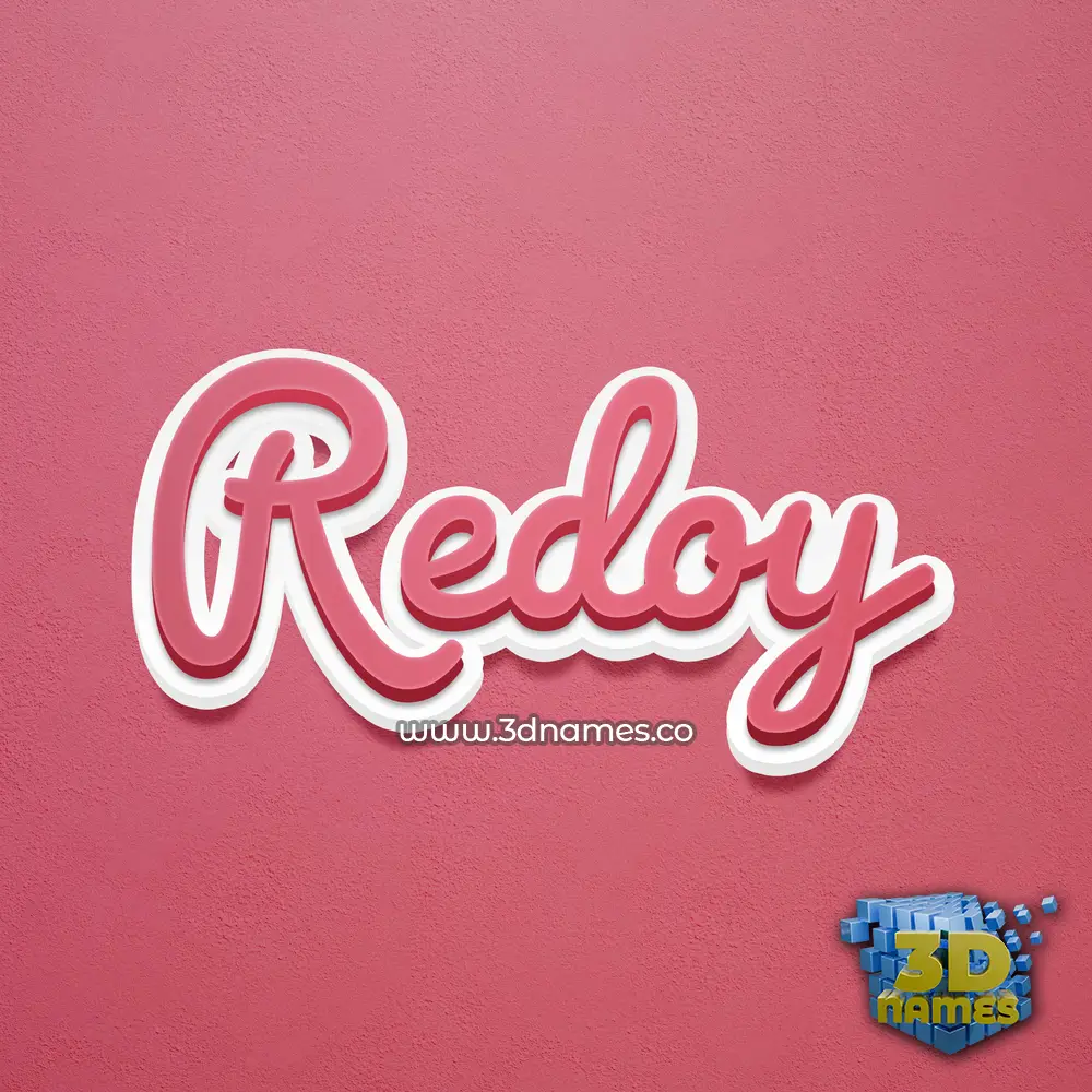 redoy in Red Scribble style - 3D name wallpaper