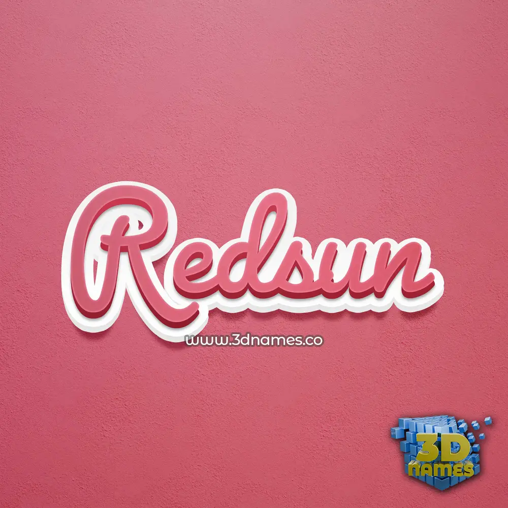 redsun in Red Scribble style - 3D name wallpaper