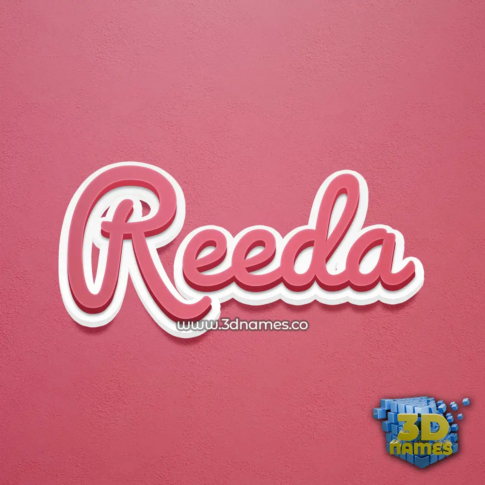 reeda in Red Scribble style - 3D name wallpaper