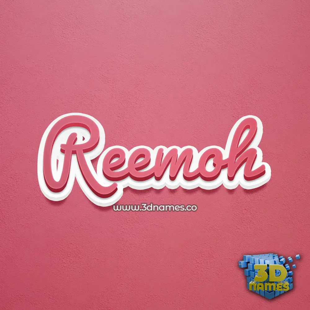 reemoh in Red Scribble style - 3D name wallpaper