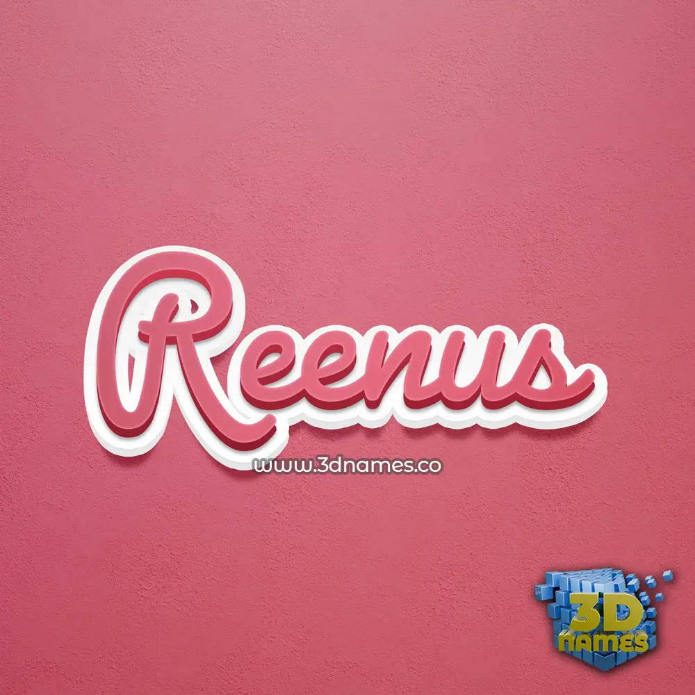 reenus in Red Scribble style - 3D name wallpaper