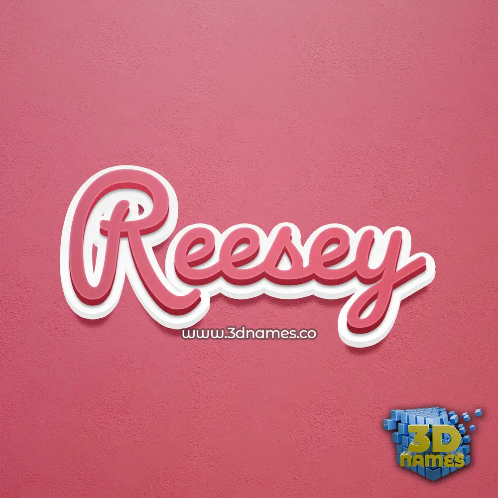 reesey in Red Scribble style - 3D name wallpaper