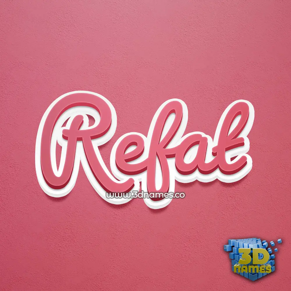 refat in Red Scribble style - 3D name wallpaper
