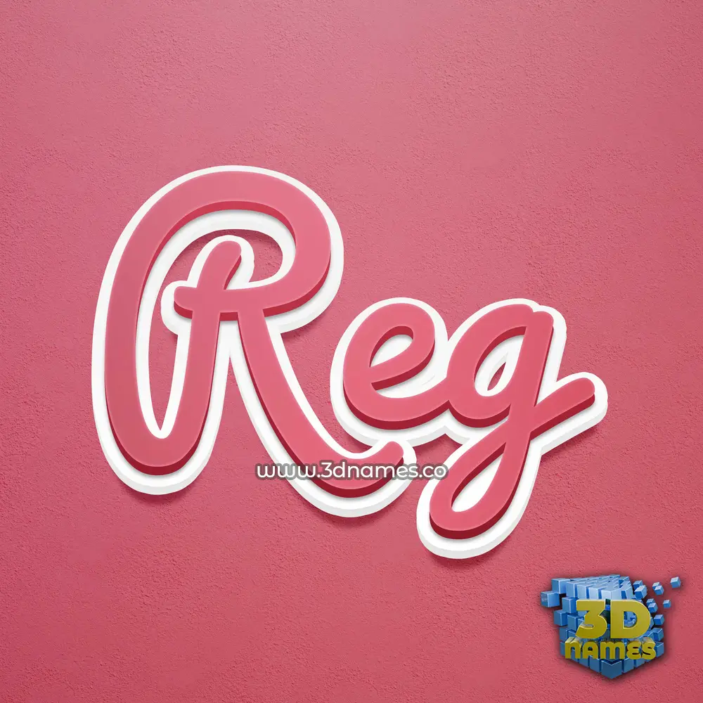 reg in Red Scribble style - 3D name wallpaper