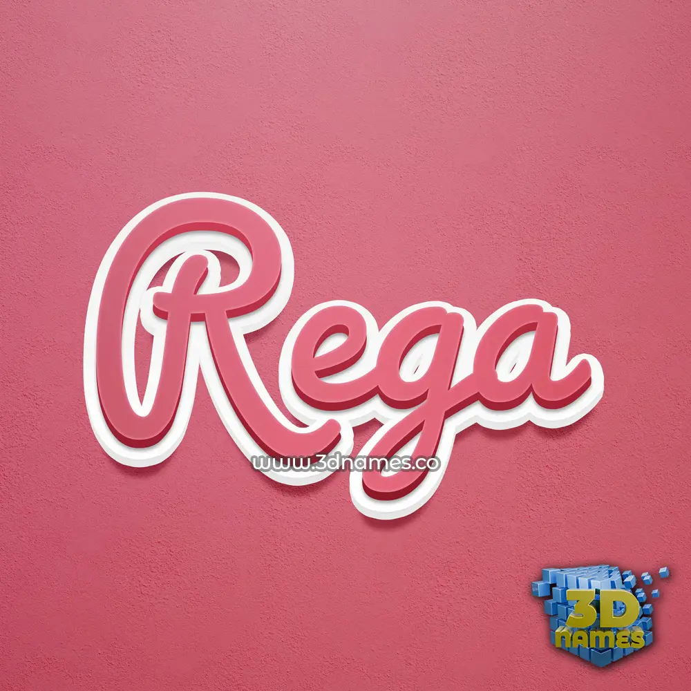 rega in Red Scribble style - 3D name wallpaper