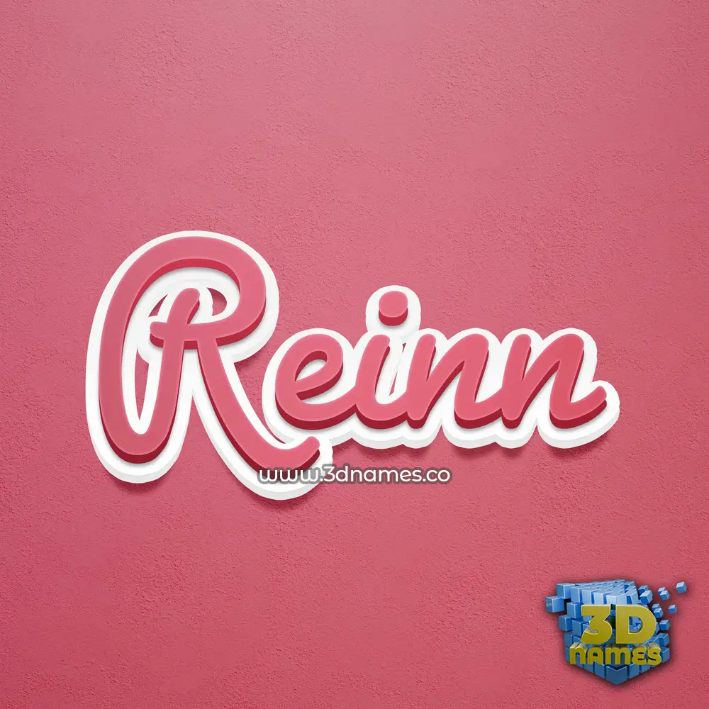 reinn in Red Scribble style - 3D name wallpaper