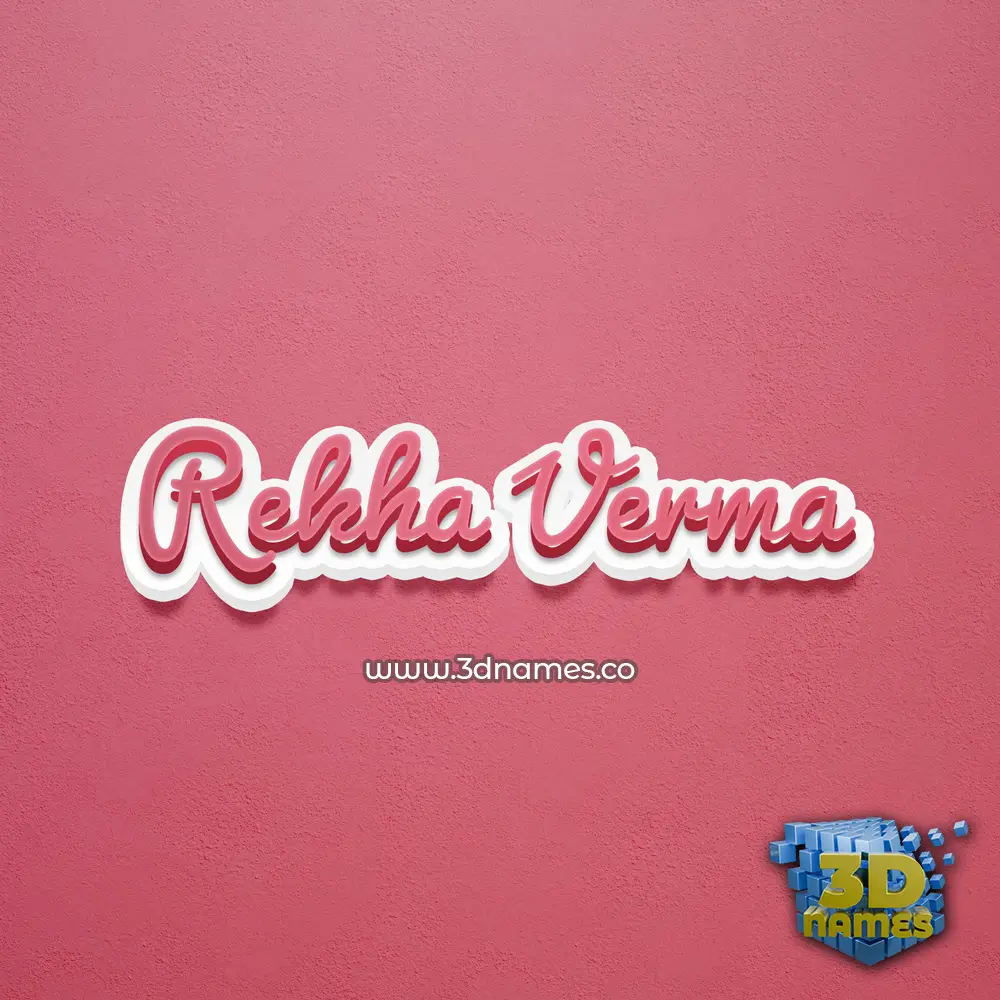 rekha verma in Red Scribble style - 3D name wallpaper