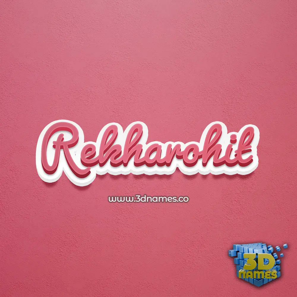 rekharohit in Red Scribble style - 3D name wallpaper