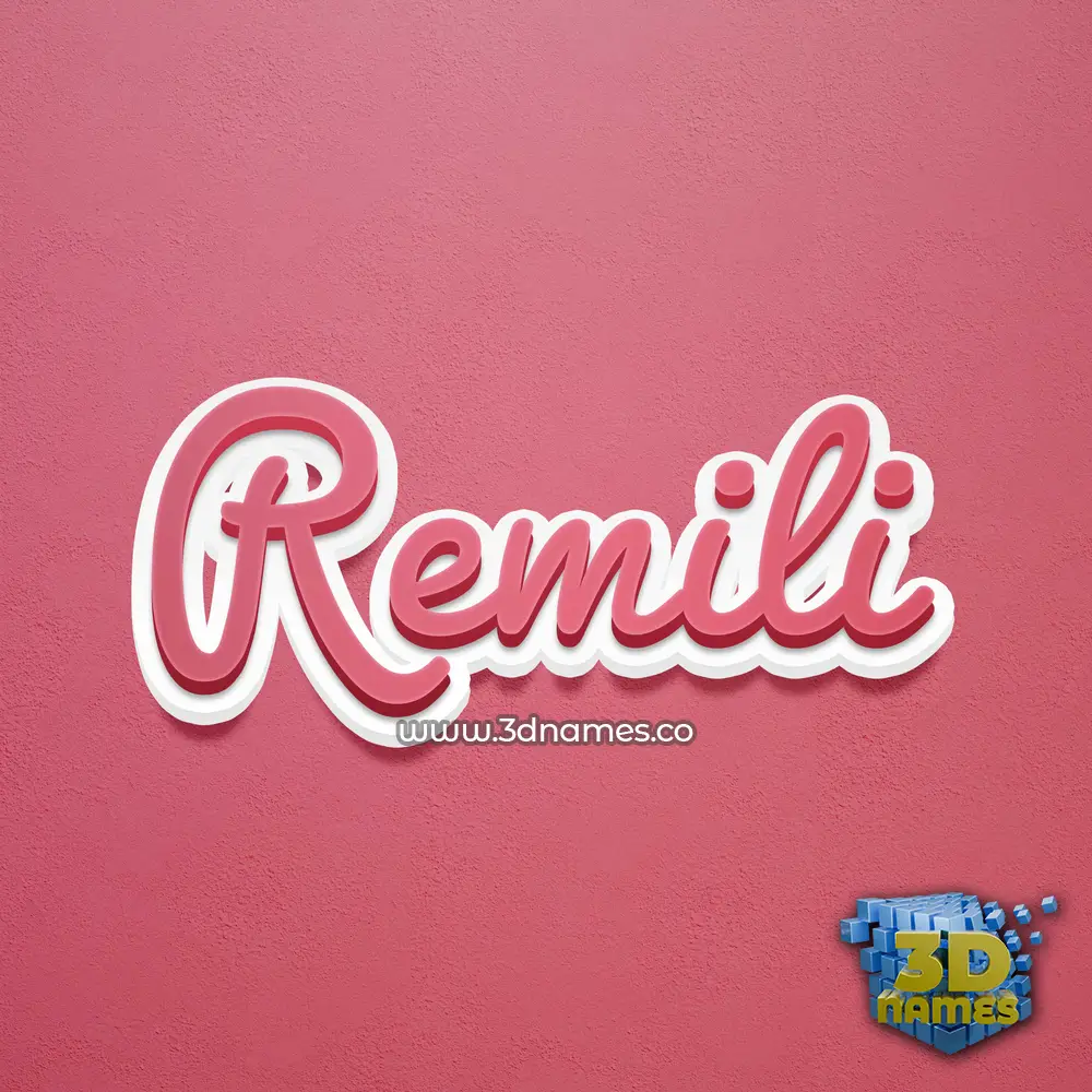 remili in Red Scribble style - 3D name wallpaper