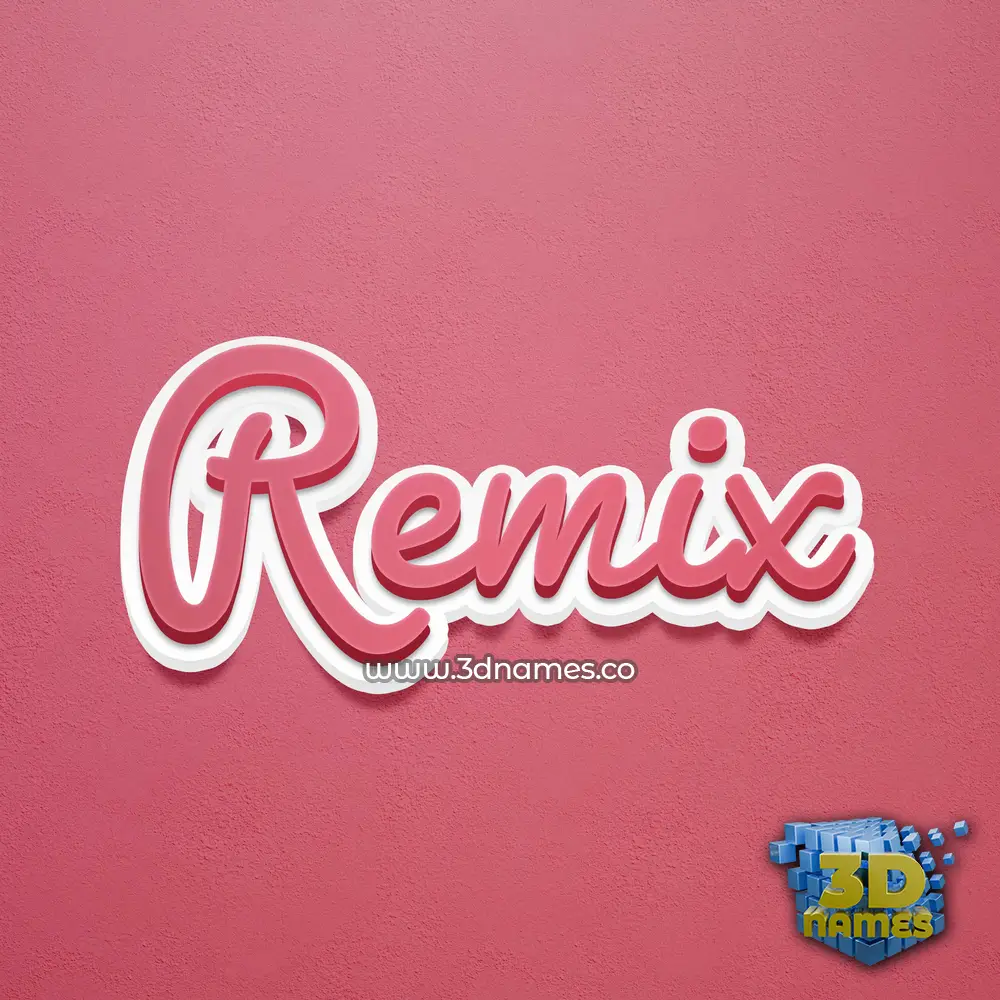 remix in Red Scribble style - 3D name wallpaper