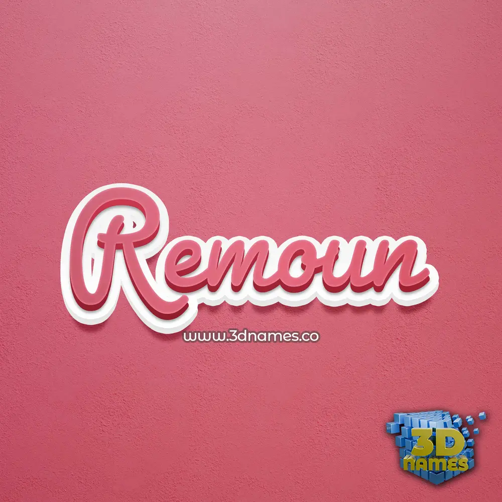 remoun in Red Scribble style - 3D name wallpaper remoun in Red Scribble style - 3D name wallpaper