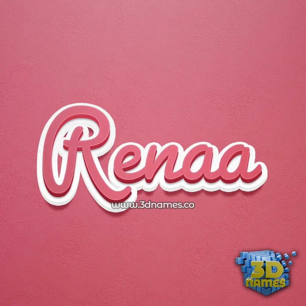 renaa in Red Scribble style - 3D name wallpaper