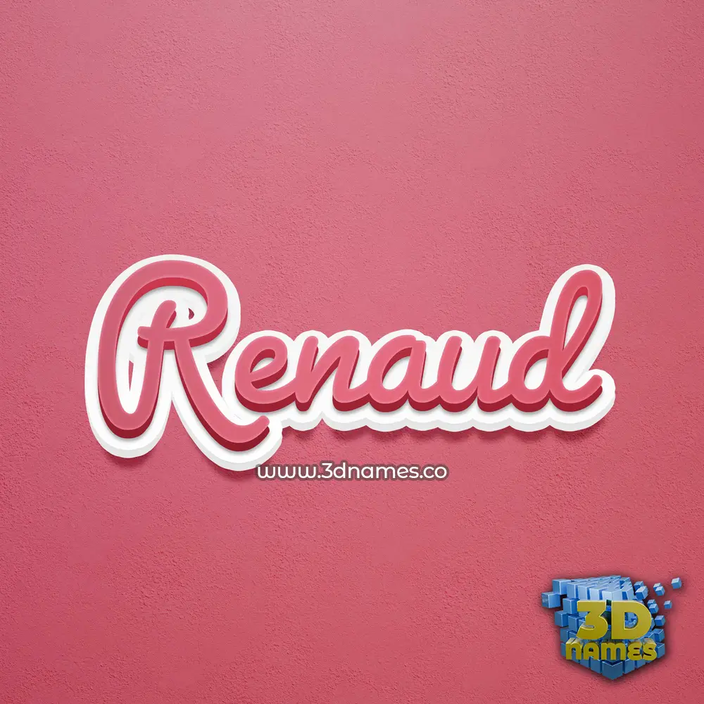 renaud in Red Scribble style - 3D name wallpaper