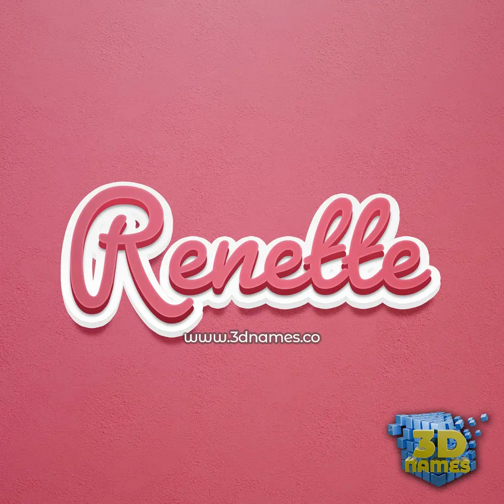 renette in Red Scribble style - 3D name wallpaper