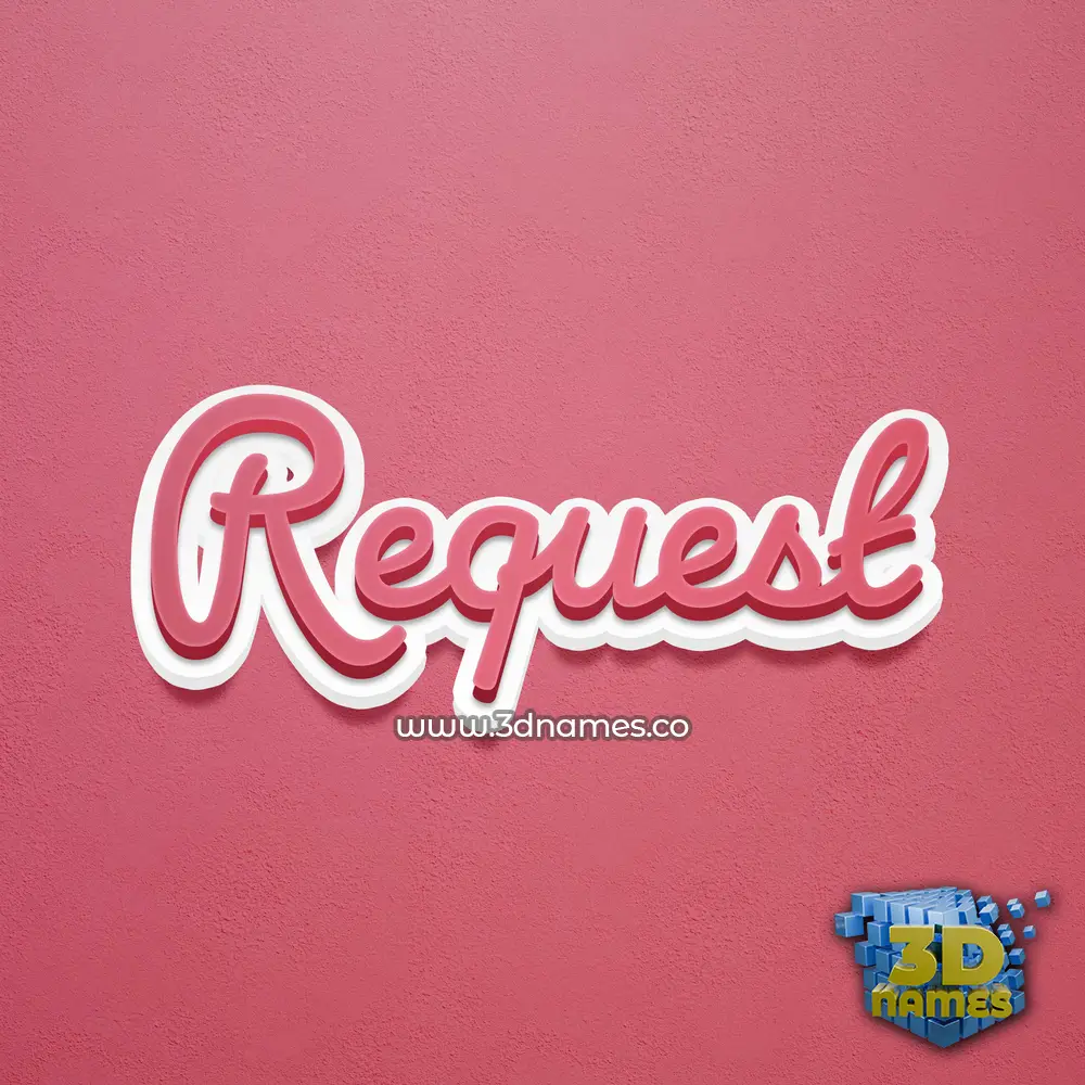 request in Red Scribble style - 3D name wallpaper