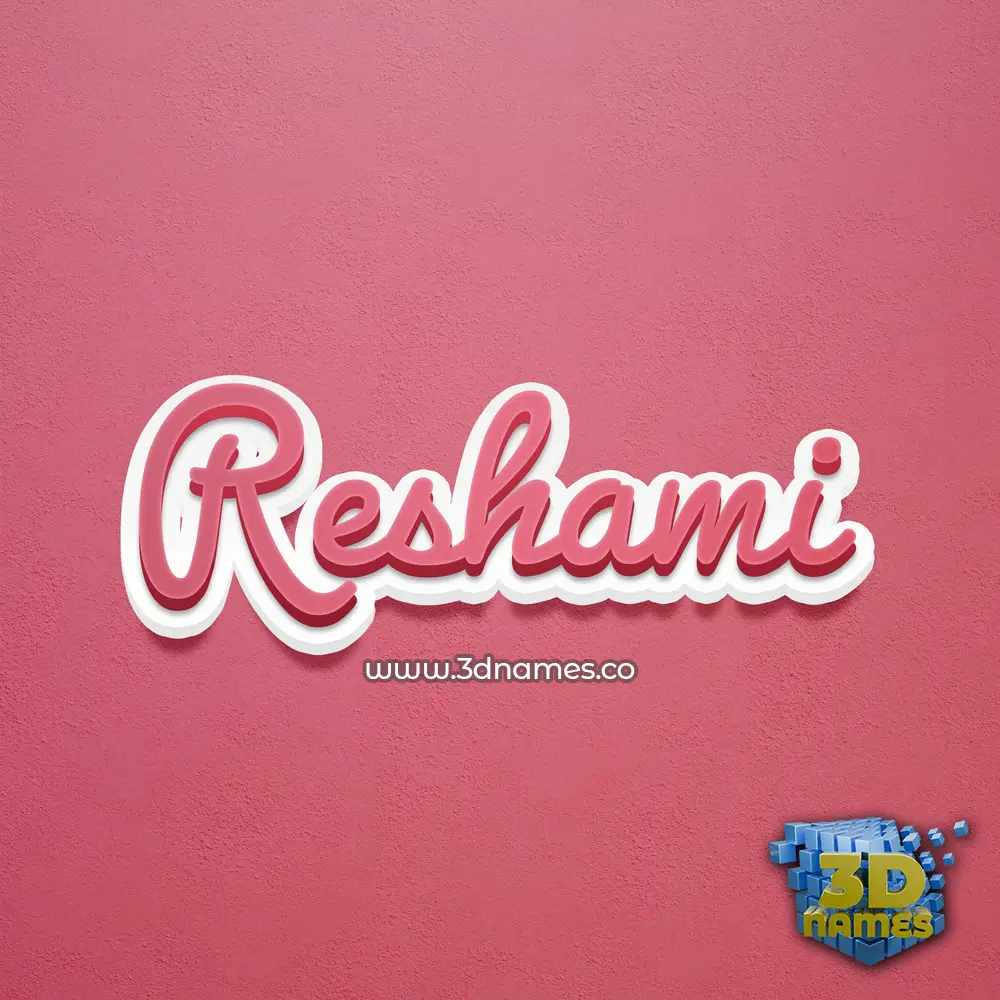 reshami in Red Scribble style - 3D name wallpaper