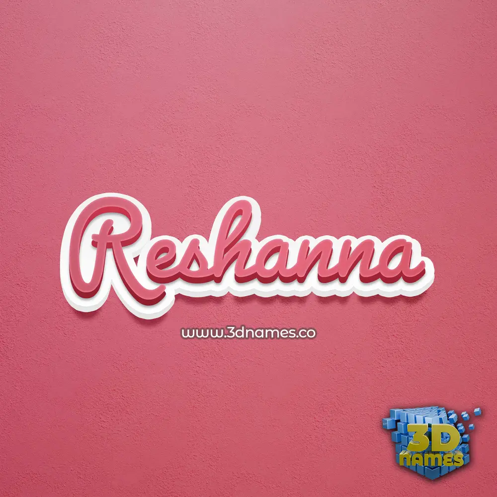reshanna in Red Scribble style - 3D name wallpaper