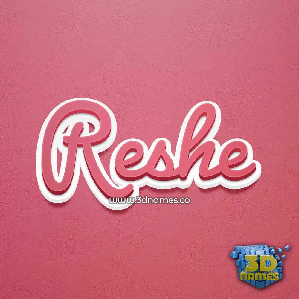 reshe in Red Scribble style - 3D name wallpaper