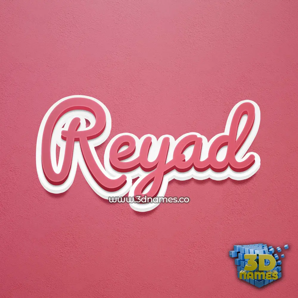 reyad in Red Scribble style - 3D name wallpaper