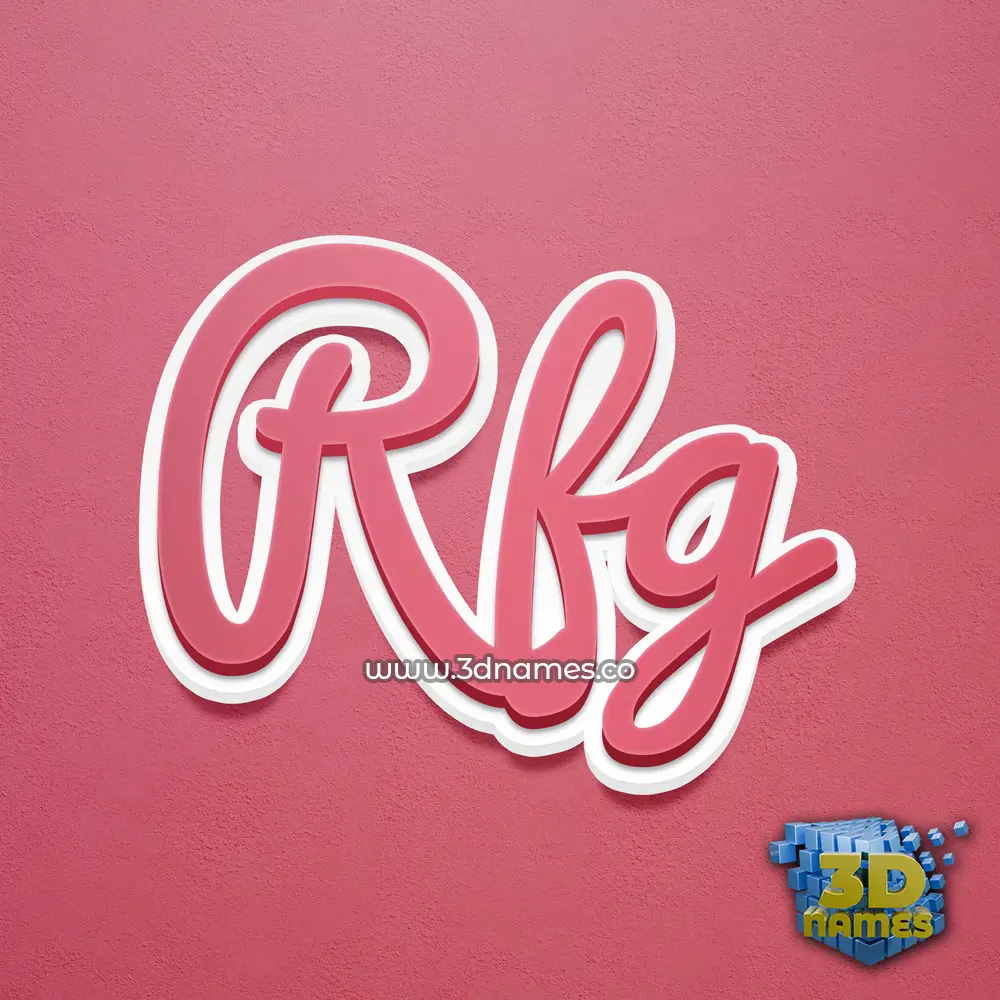 rfg in Red Scribble style - 3D name wallpaper