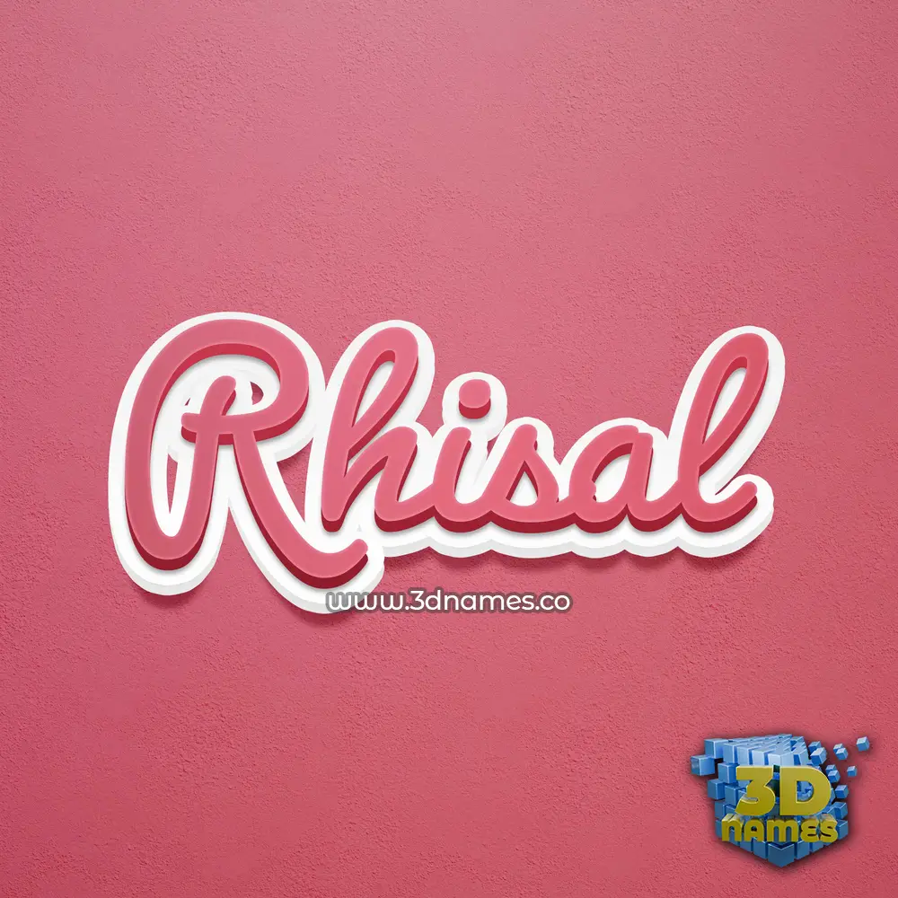 rhisal in Red Scribble style - 3D name wallpaper