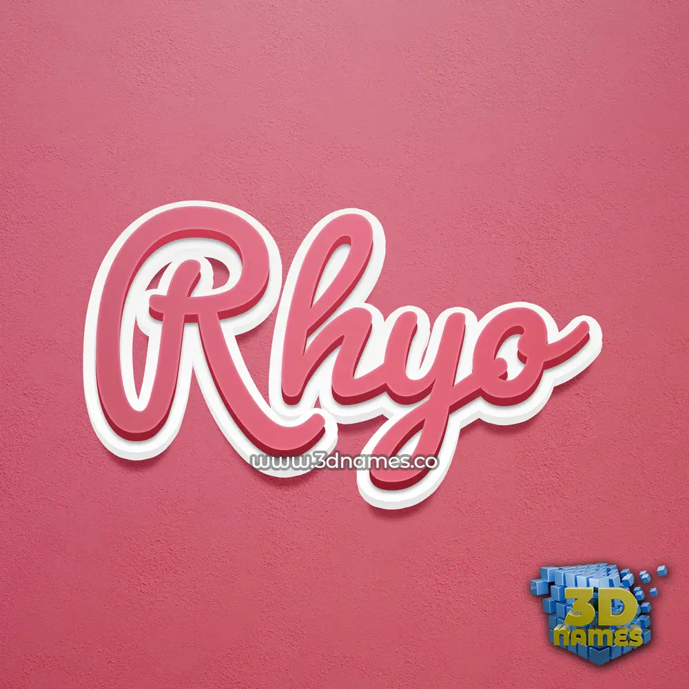 rhyo in Red Scribble style - 3D name wallpaper