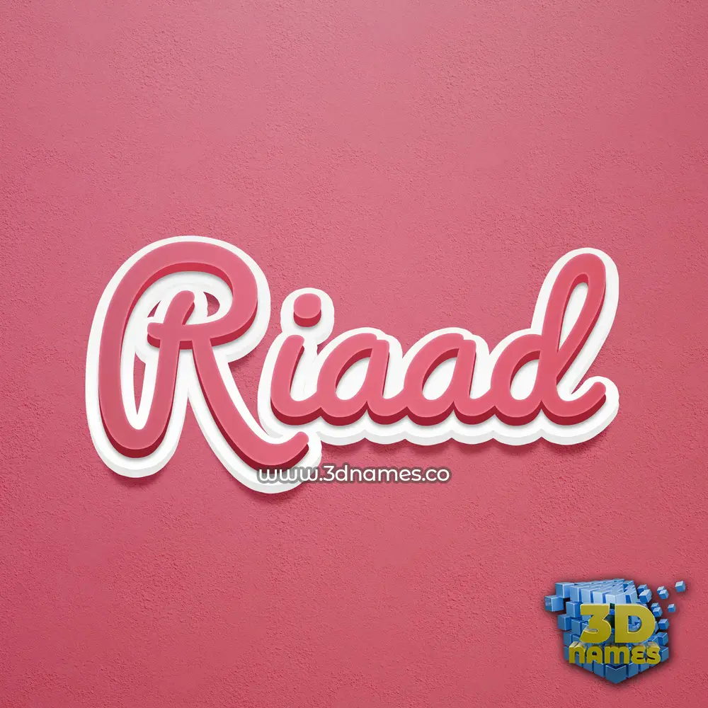 riaad in Red Scribble style - 3D name wallpaper