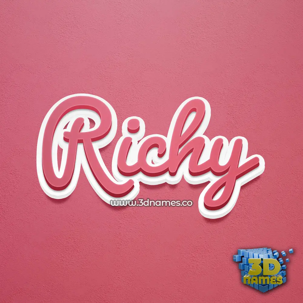 richy in Red Scribble style - 3D name wallpaper