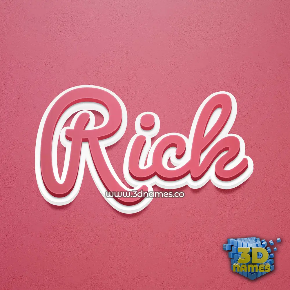 rick in Red Scribble style - 3D name wallpaper