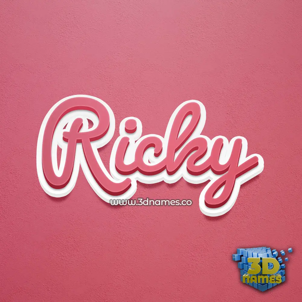 ricky in Red Scribble style - 3D name wallpaper