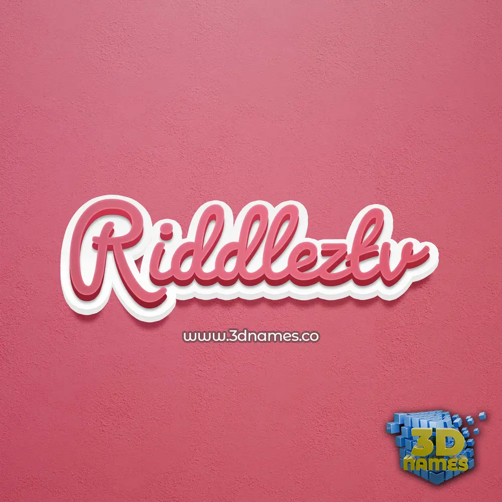 riddleztv in Red Scribble style - 3D name wallpaper
