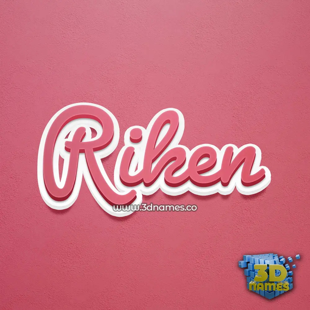 riken in Red Scribble style - 3D name wallpaper