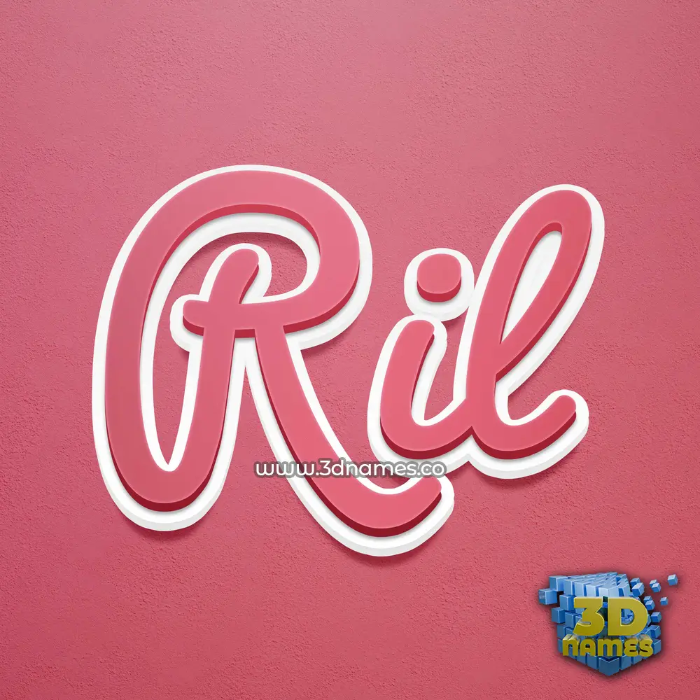 ril in Red Scribble style - 3D name wallpaper ril in Red Scribble style - 3D name wallpaper
