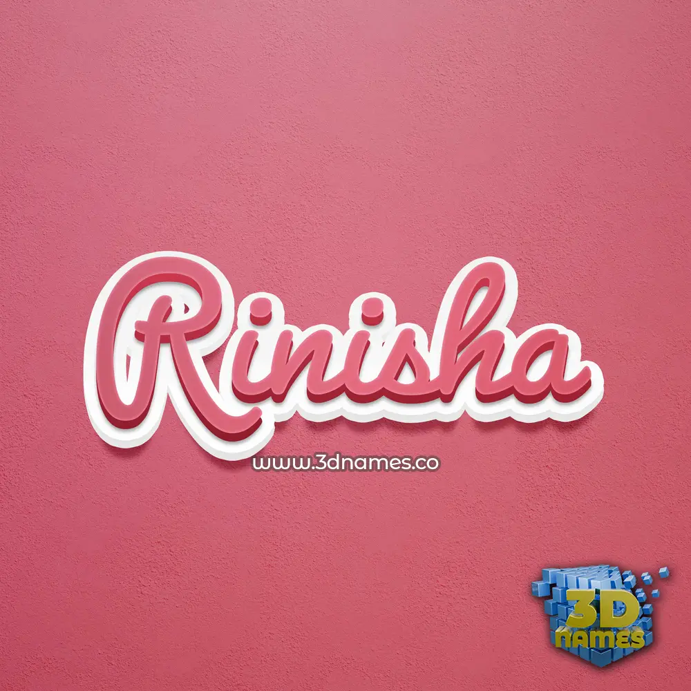 rinisha in Red Scribble style - 3D name wallpaper