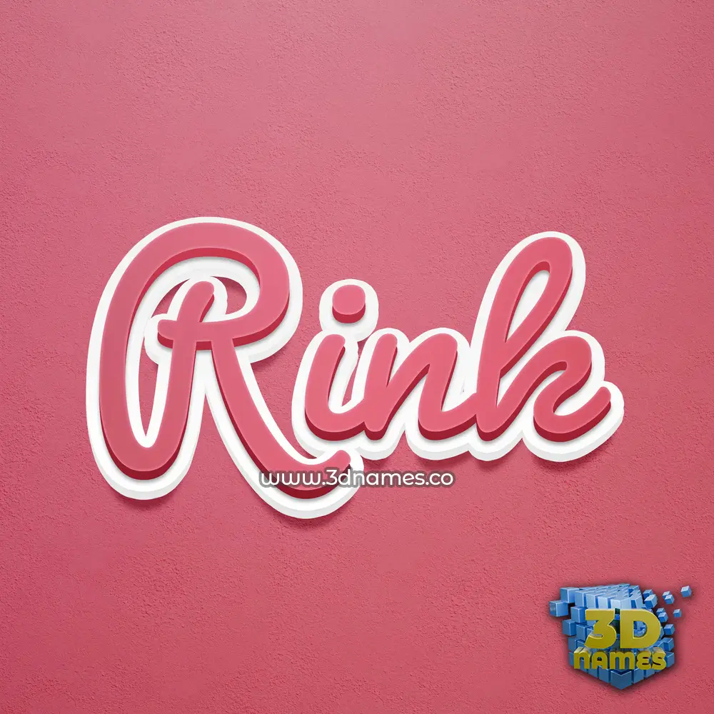 rink in Red Scribble style - 3D name wallpaper