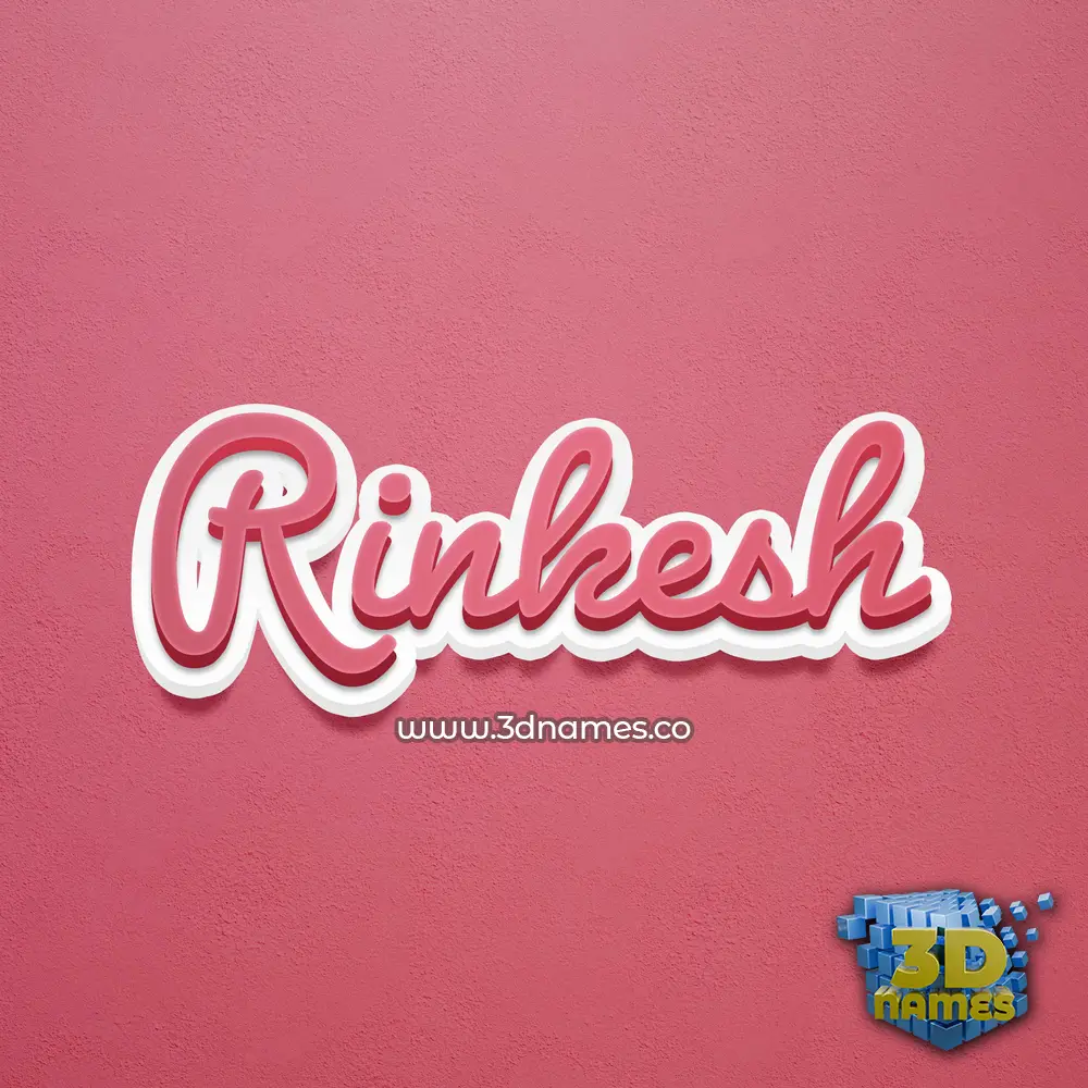 rinkesh in Red Scribble style - 3D name wallpaper