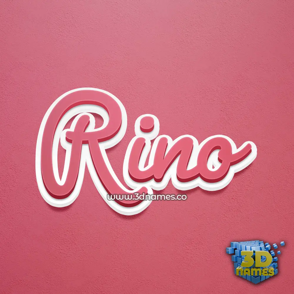 rino in Red Scribble style - 3D name wallpaper