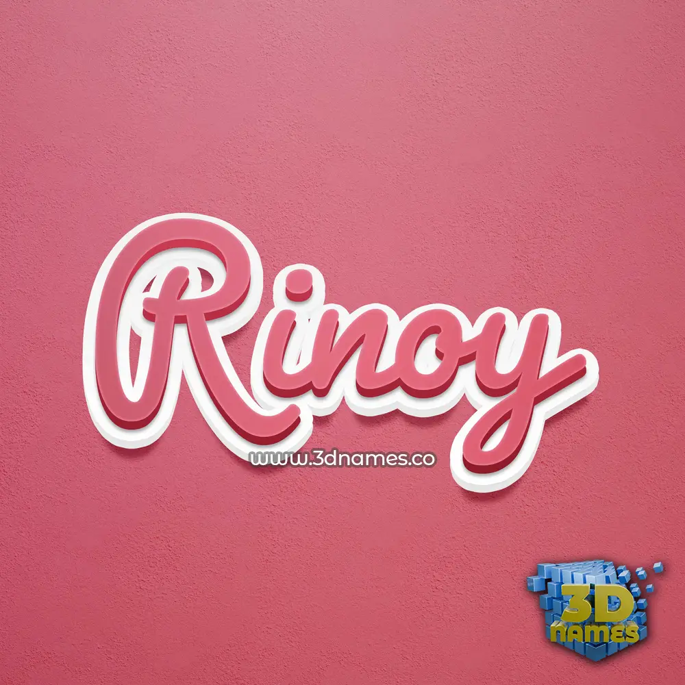 rinoy in Red Scribble style - 3D name wallpaper