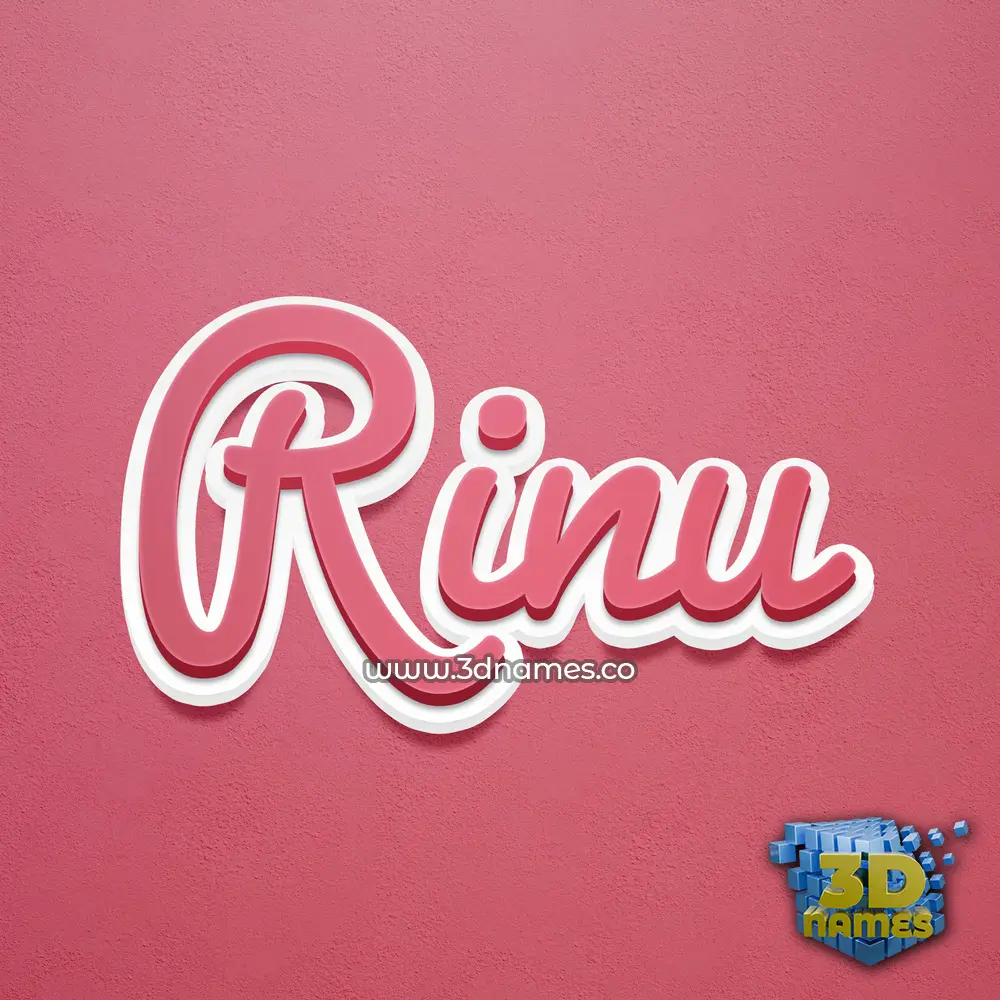 rinu in Red Scribble style - 3D name wallpaper