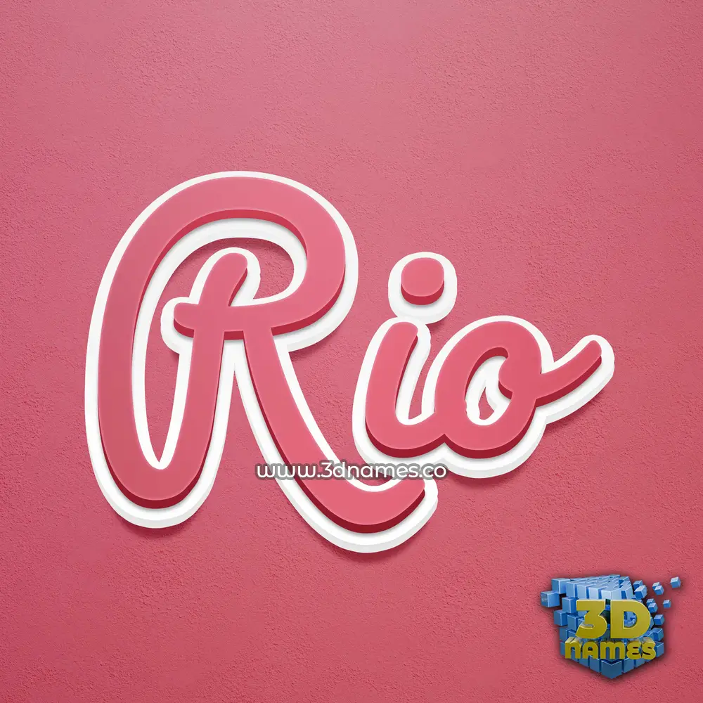 rio in Red Scribble style - 3D name wallpaper