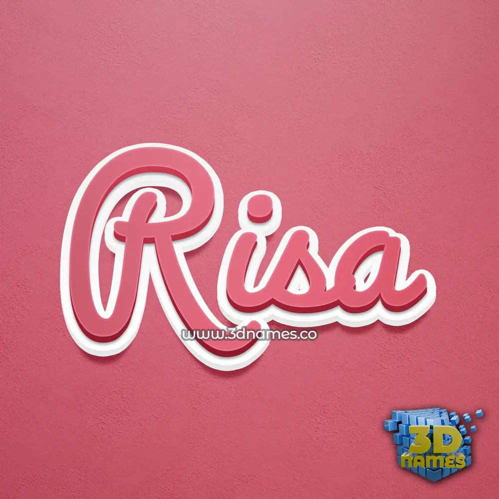risa in Red Scribble style - 3D name wallpaper