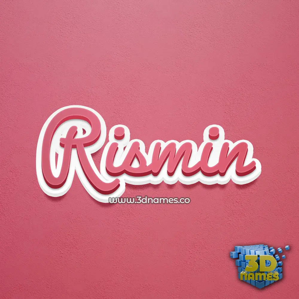 rismin in Red Scribble style - 3D name wallpaper