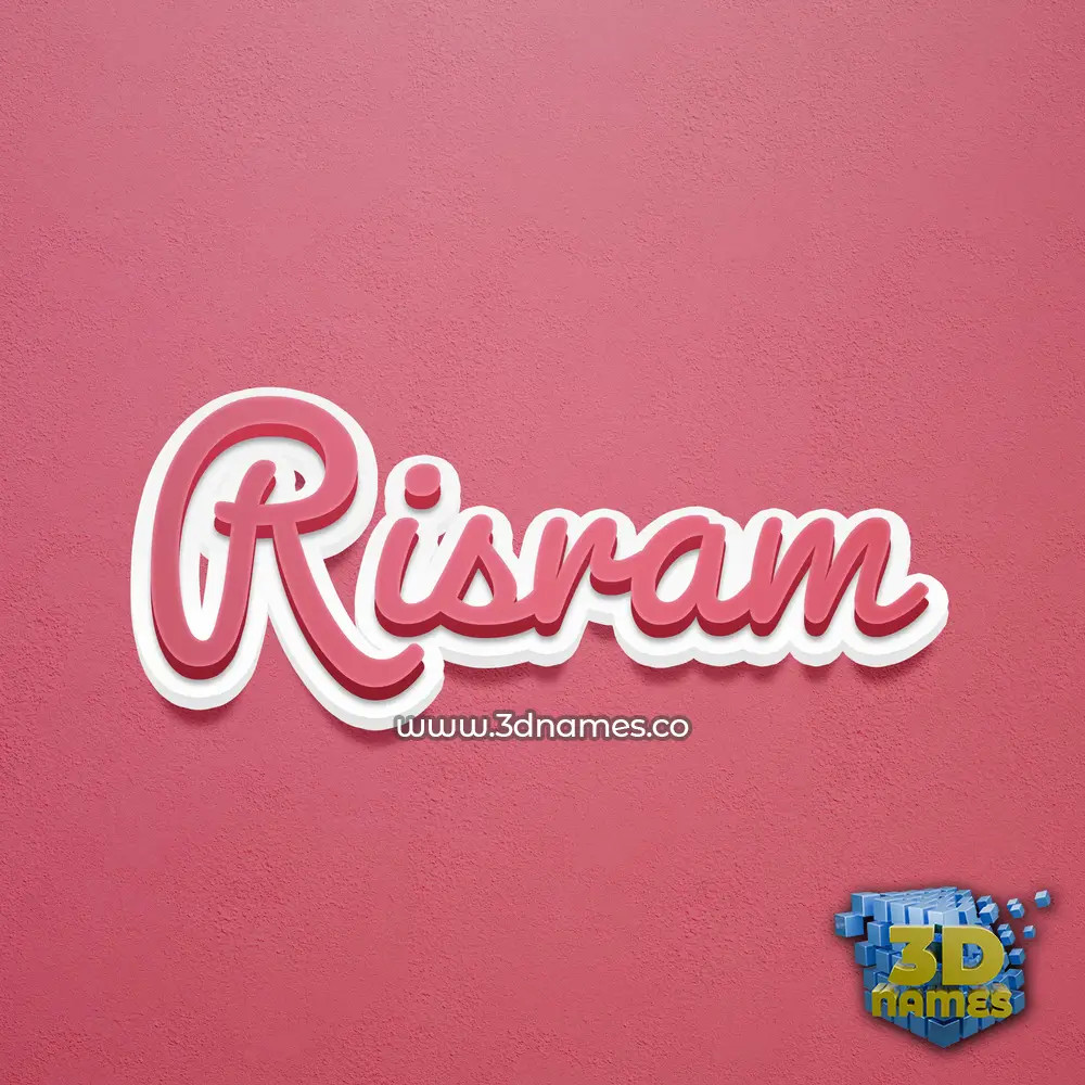 risram in Red Scribble style - 3D name wallpaper