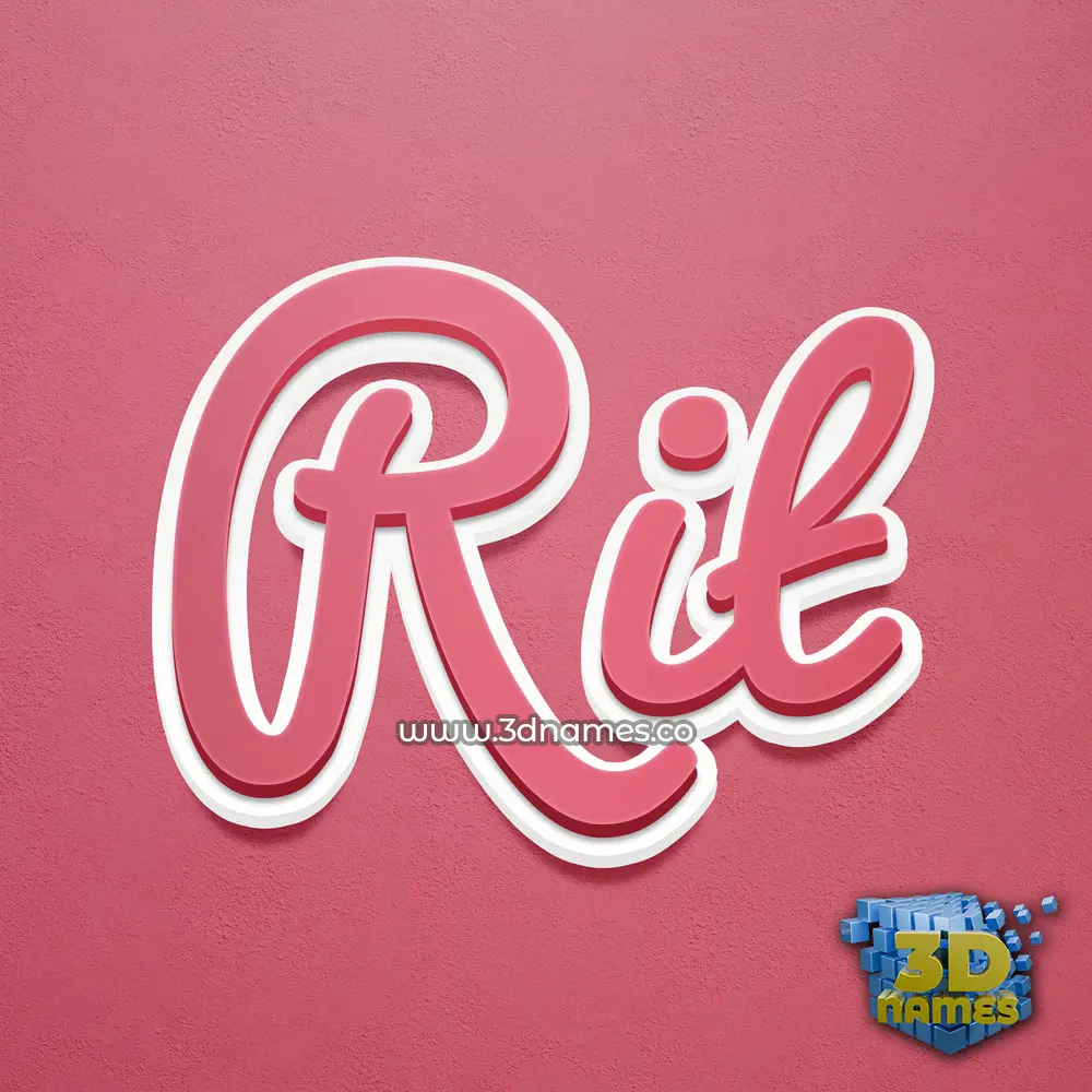 rit in Red Scribble style - 3D name wallpaper