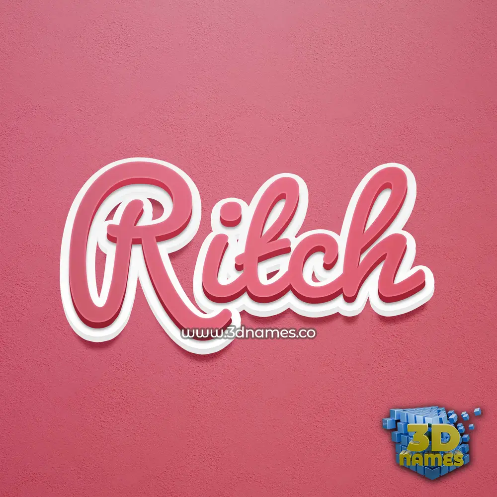 ritch in Red Scribble style - 3D name wallpaper