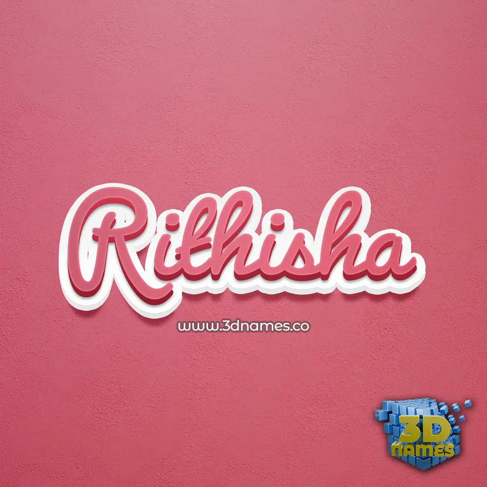 rithisha in Red Scribble style - 3D name wallpaper