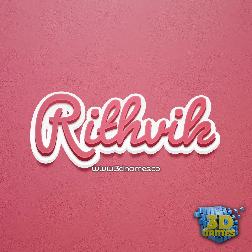 rithvik in Red Scribble style - 3D name wallpaper