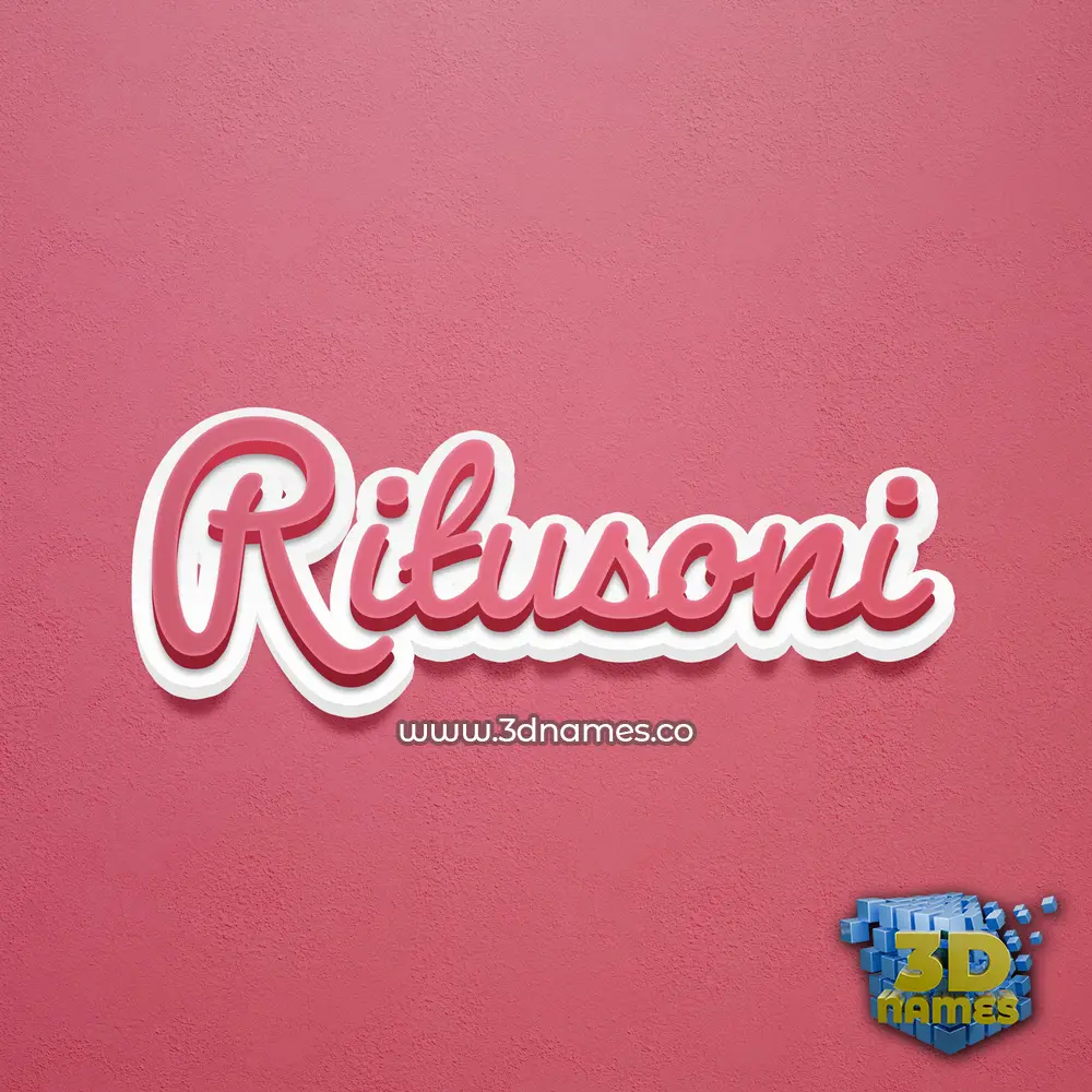 ritusoni in Red Scribble style - 3D name wallpaper