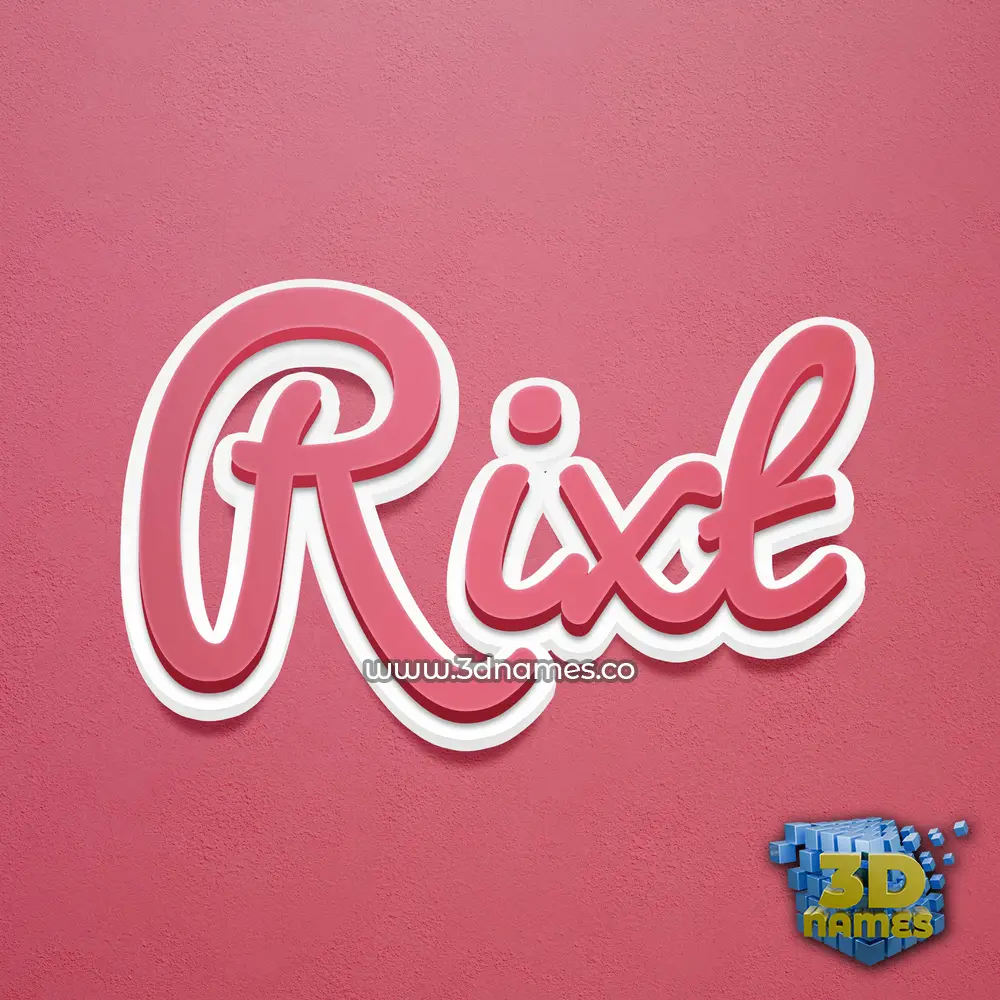 rixt in Red Scribble style - 3D name wallpaper